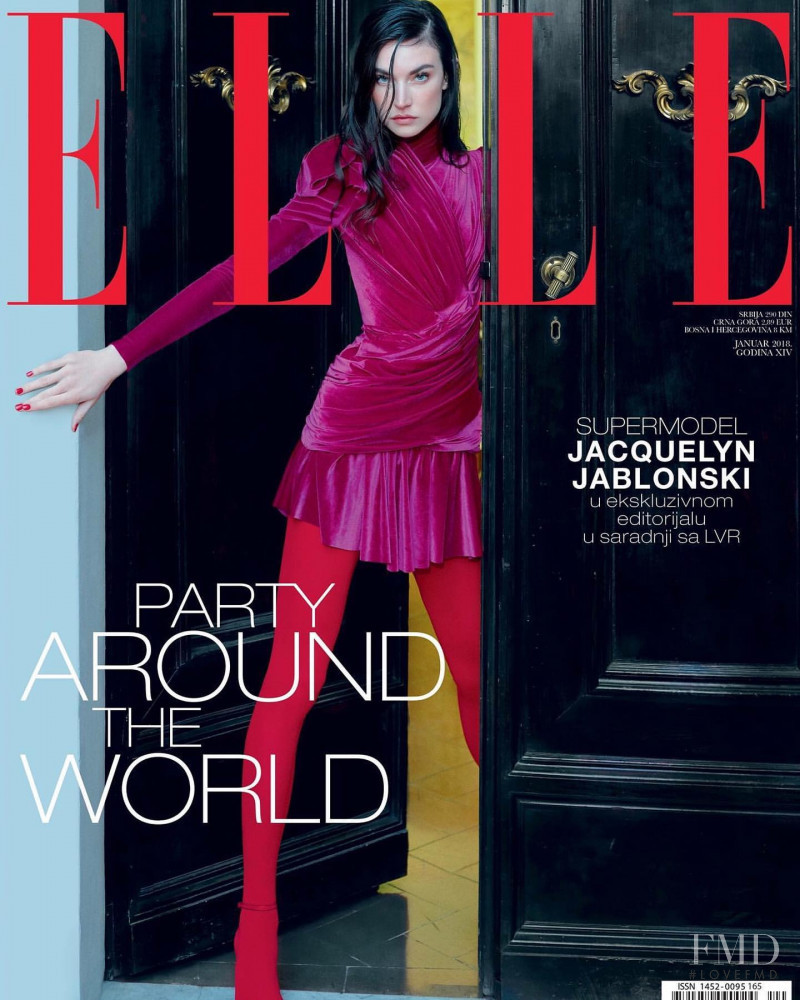 Jacquelyn Jablonski featured on the Elle Serbia cover from January 2019