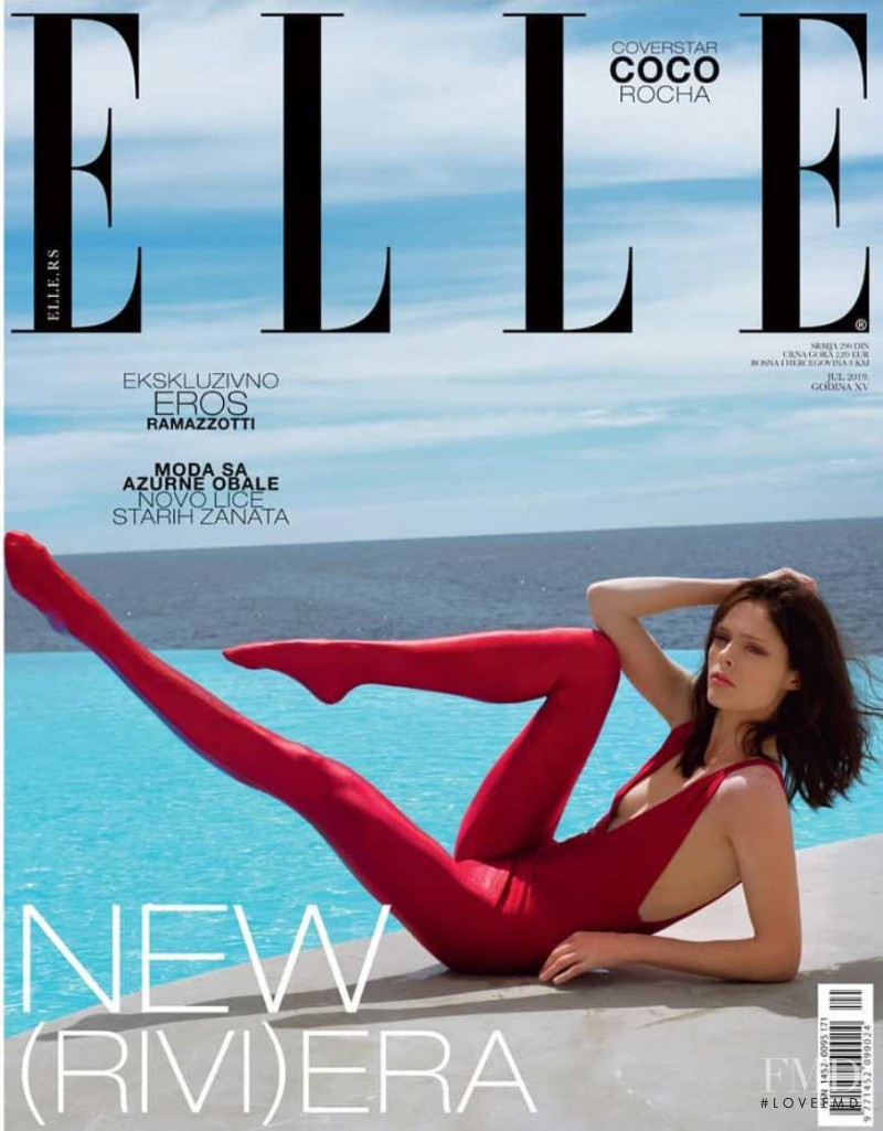 Coco Rocha featured on the Elle Serbia cover from July 2019