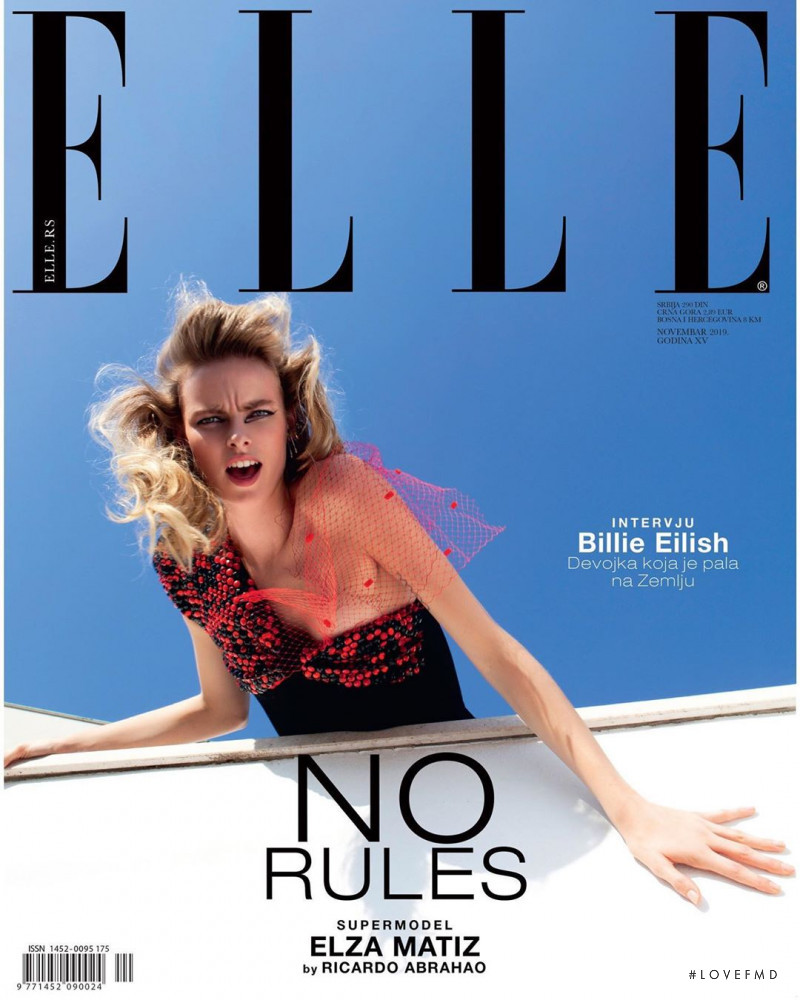 Elza Luijendijk Matiz featured on the Elle Serbia cover from November 2019