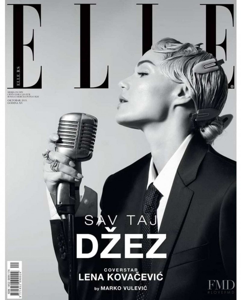 Lena Kovacevic featured on the Elle Serbia cover from October 2019