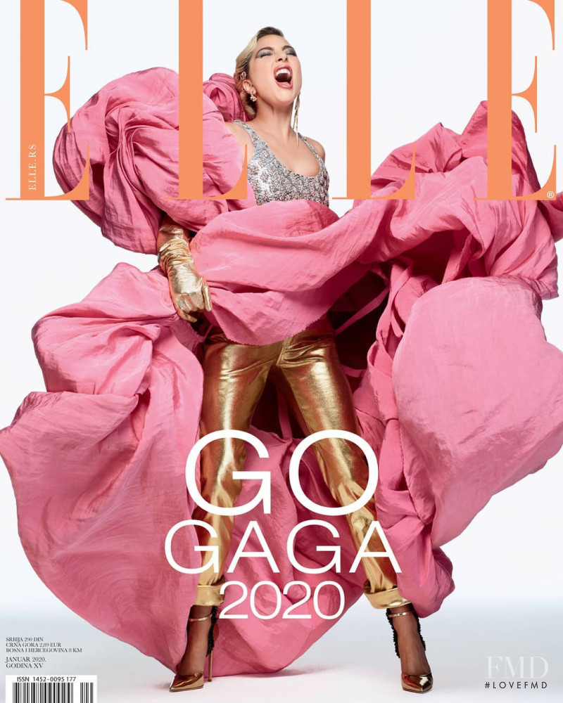 Lady Gaga featured on the Elle Serbia cover from January 2020