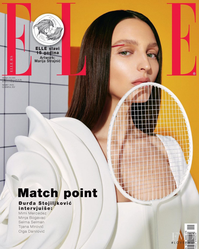 Georgina Stojiljkovic featured on the Elle Serbia cover from March 2020