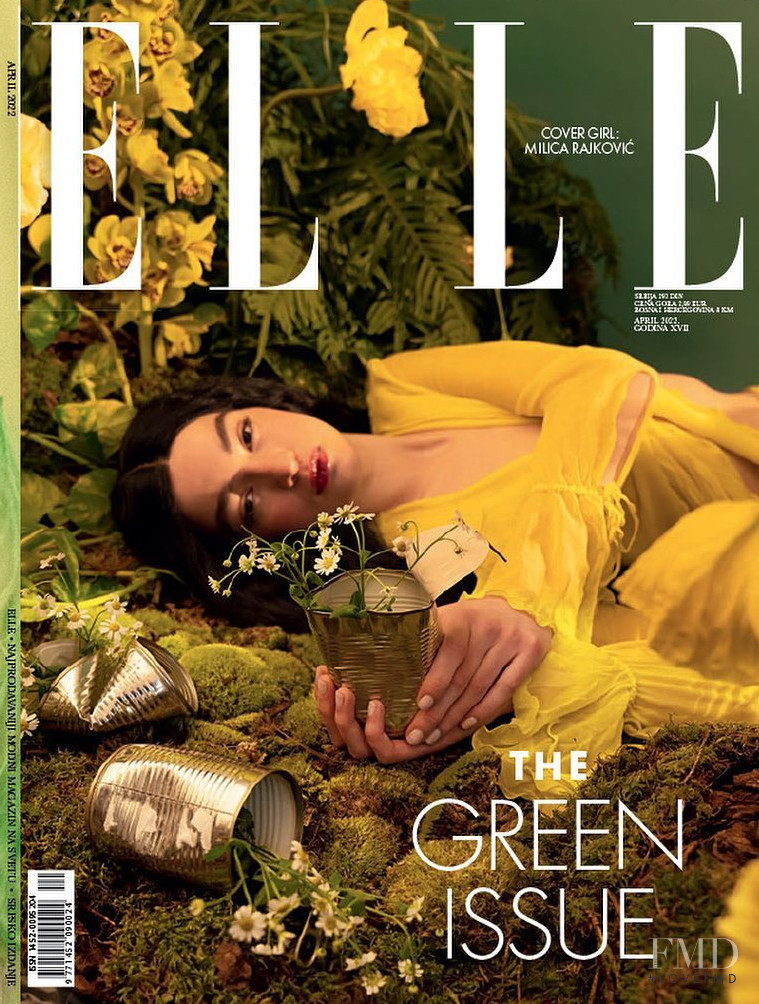 Milica Rajkovic featured on the Elle Serbia cover from April 2022