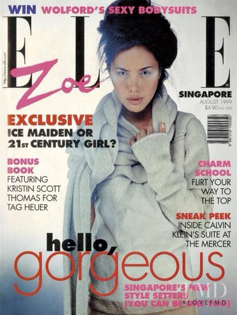Zoe Tay featured on the Elle Singapore cover from August 1999