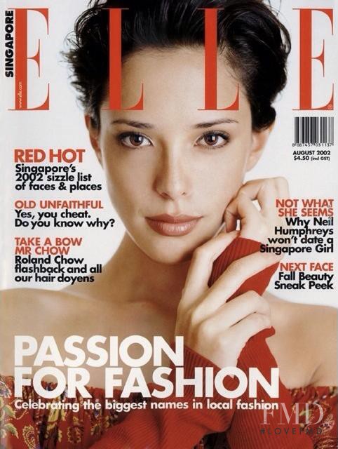 Rebecca Tan featured on the Elle Singapore cover from August 2002