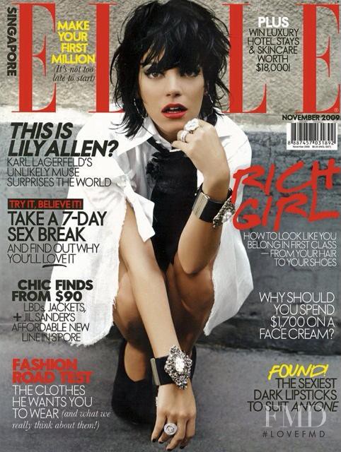 Lily Allen featured on the Elle Singapore cover from November 2009