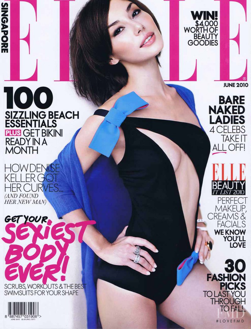 Denise Keller featured on the Elle Singapore cover from June 2010