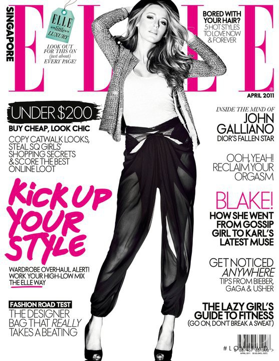 Blake Lively featured on the Elle Singapore cover from April 2011