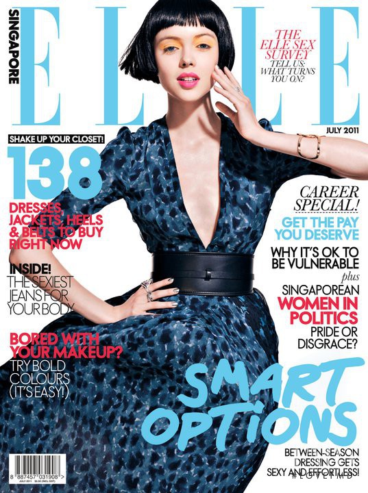 Ksenia Vasylchenko featured on the Elle Singapore cover from July 2011