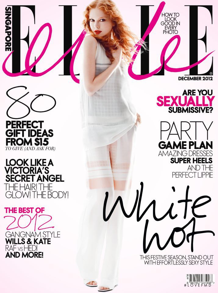 Varvara Shutova featured on the Elle Singapore cover from December 2012
