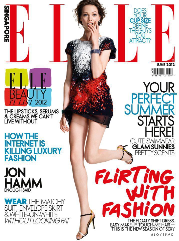 Lindsay Byard featured on the Elle Singapore cover from June 2012
