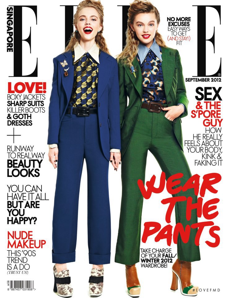 Olha Remez featured on the Elle Singapore cover from September 2012