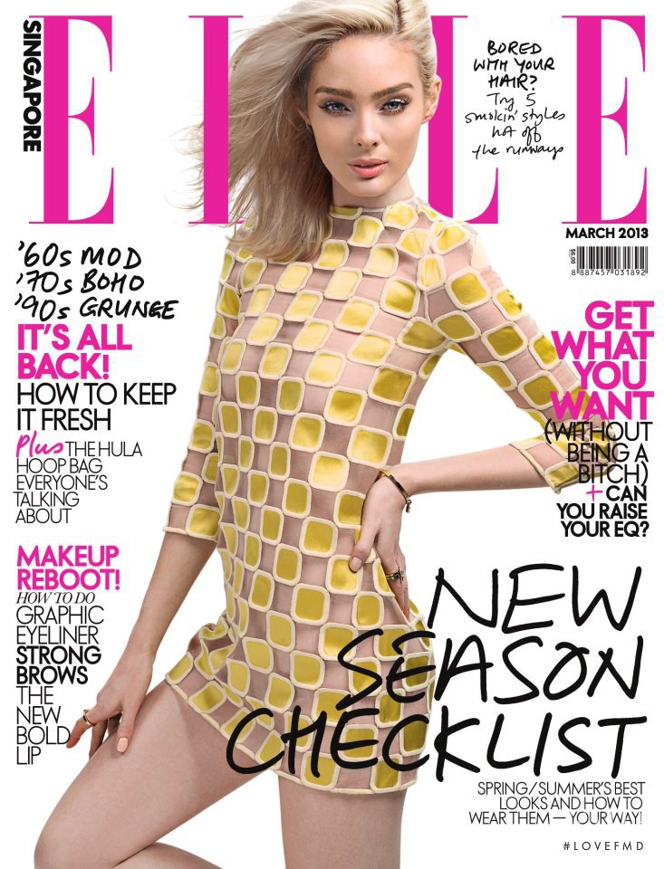 Lucy McIntosh featured on the Elle Singapore cover from March 2013