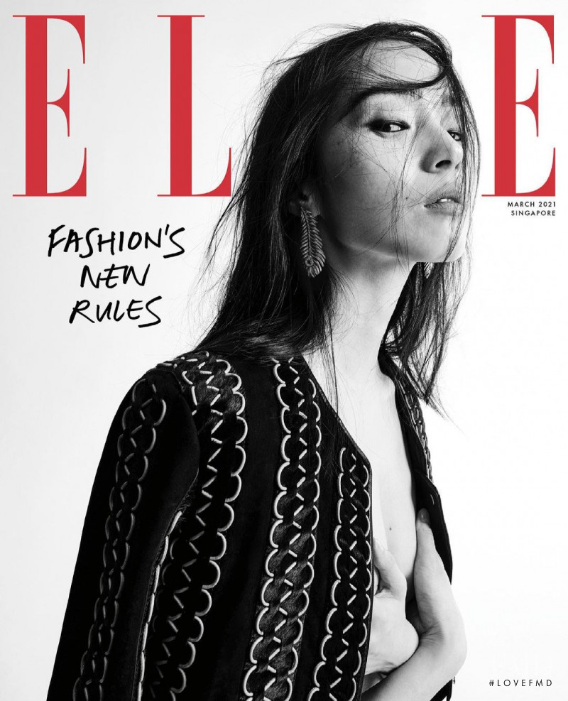 Xiao Wen Ju featured on the Elle Singapore cover from March 2021
