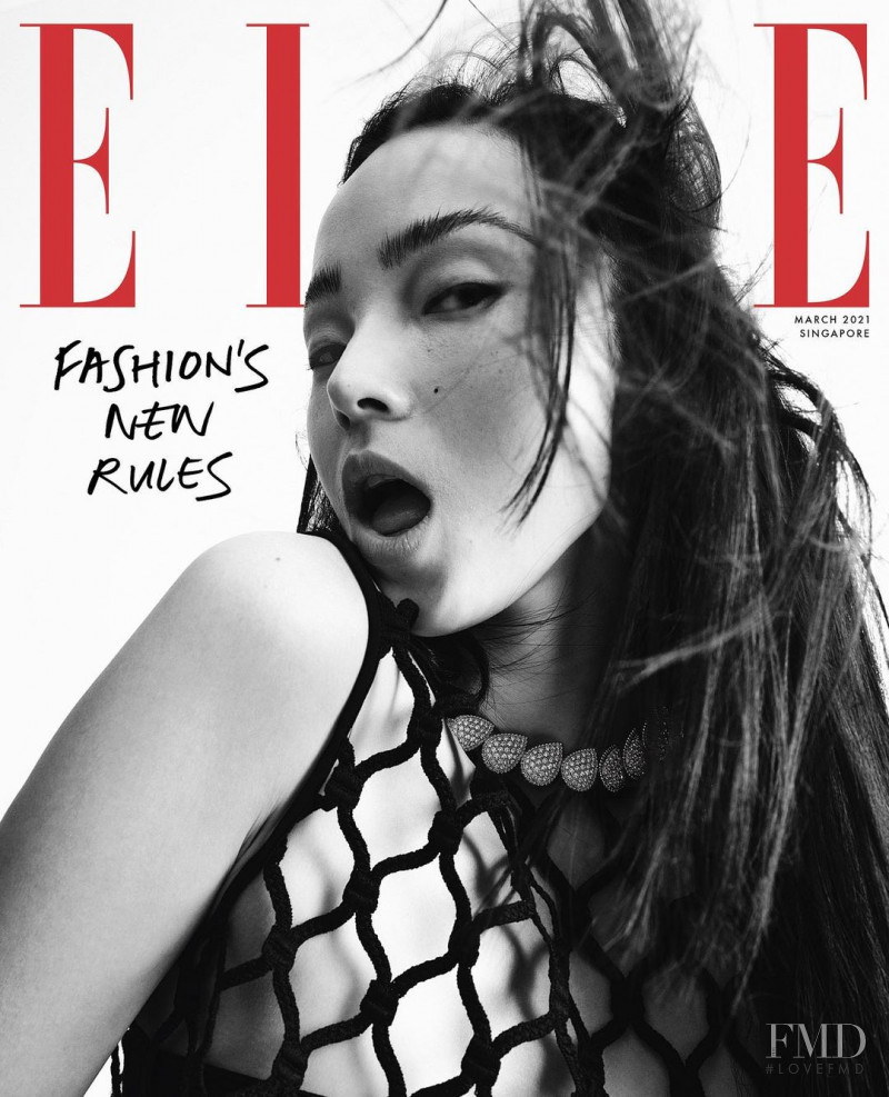 Xiao Wen Ju featured on the Elle Singapore cover from March 2021