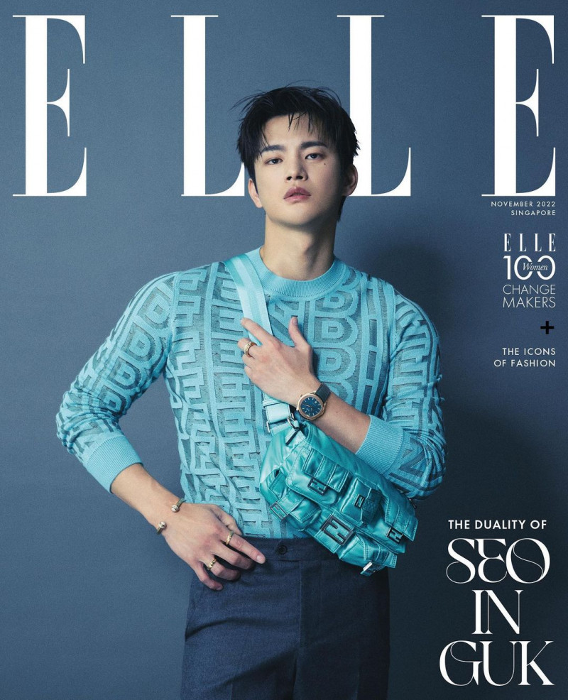 Seo In Guk featured on the Elle Singapore cover from November 2022