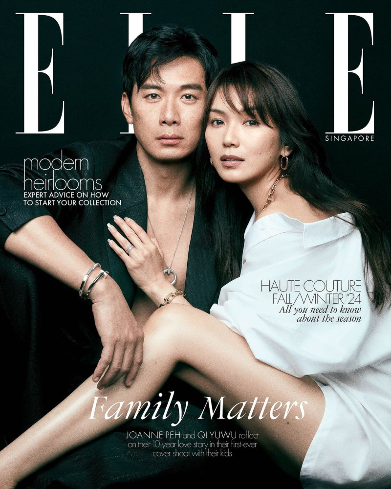 Joanne Peh, Qi Yuwu featured on the Elle Singapore cover from August 2024