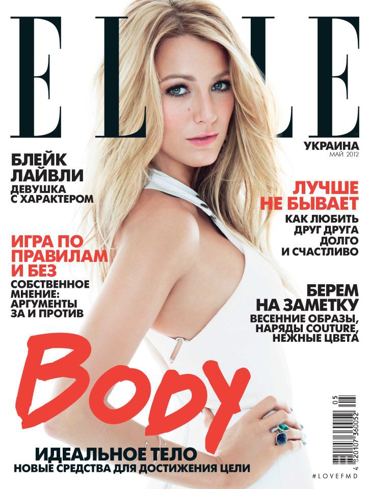 Blake Lively featured on the Elle Ukraine cover from May 2012