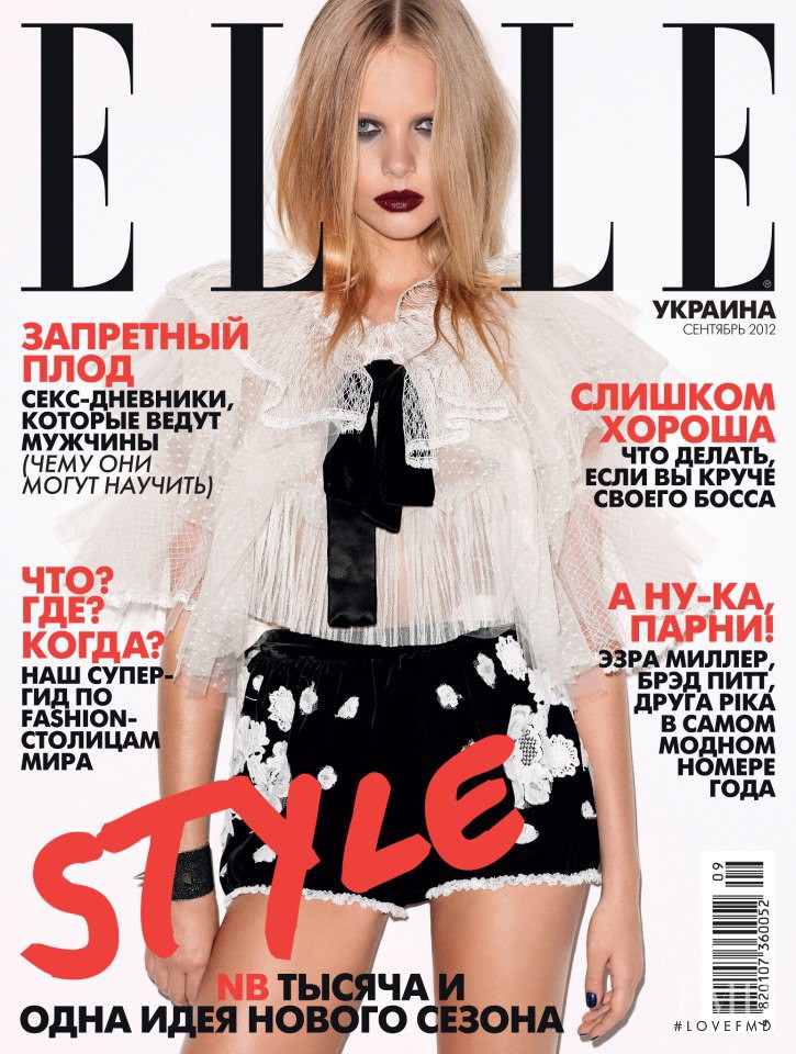 Marloes Horst featured on the Elle Ukraine cover from September 2012