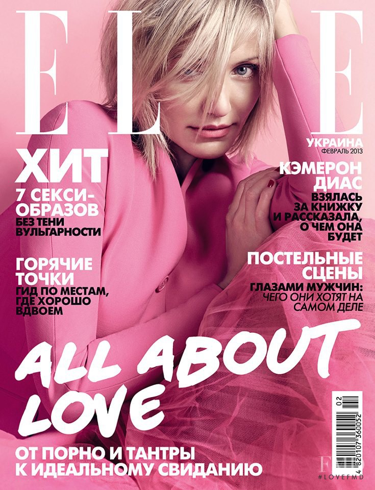 Cameron Diaz featured on the Elle Ukraine cover from February 2013