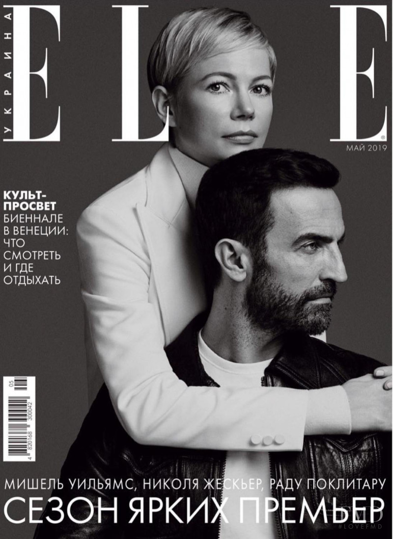Nicolas Gesquiere, Michelle Williams  featured on the Elle Ukraine cover from May 2019