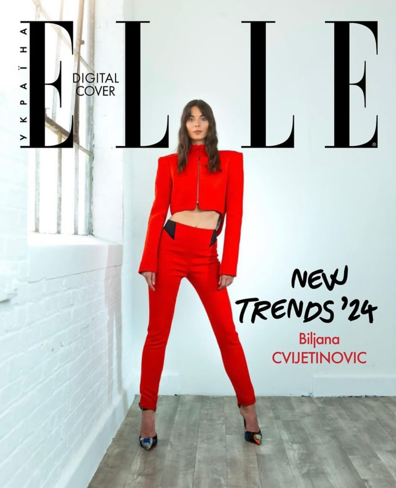 Biljana Cvijetinovic featured on the Elle Ukraine cover from January 2024