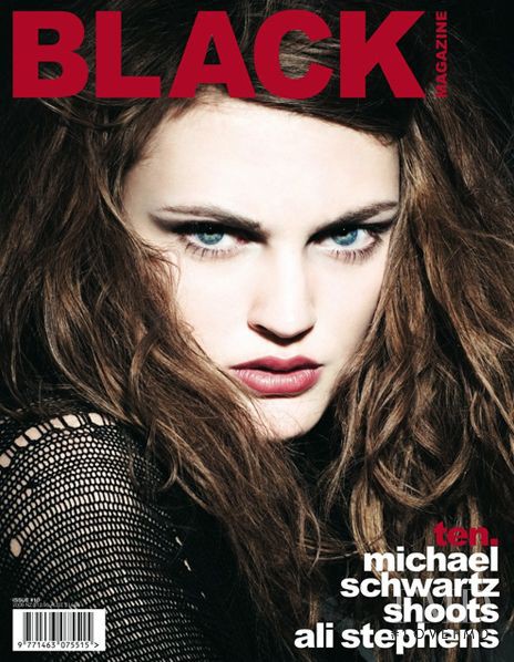 Ali Stephens featured on the Black Magazine cover from May 2009