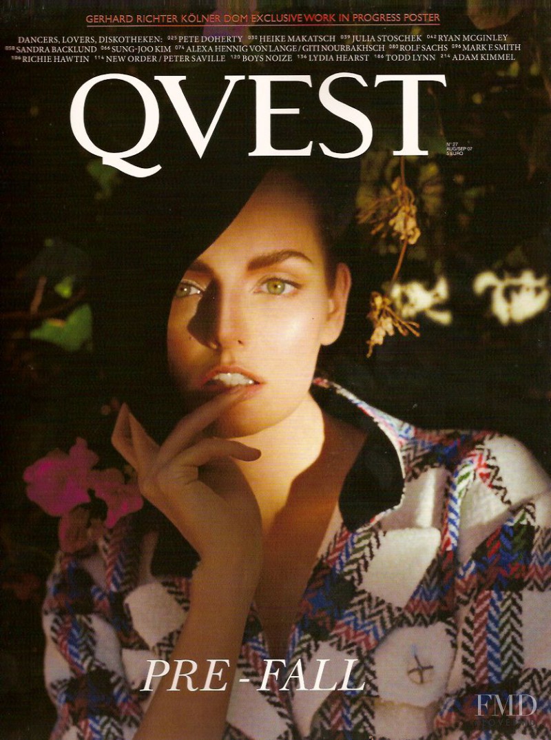 Lydia Hearst featured on the QVEST cover from August 2007