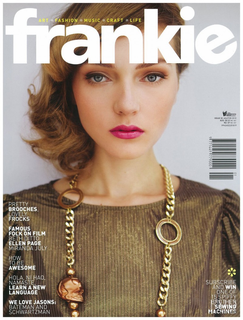 Raisa Anane featured on the Frankie magazine cover from January 2010