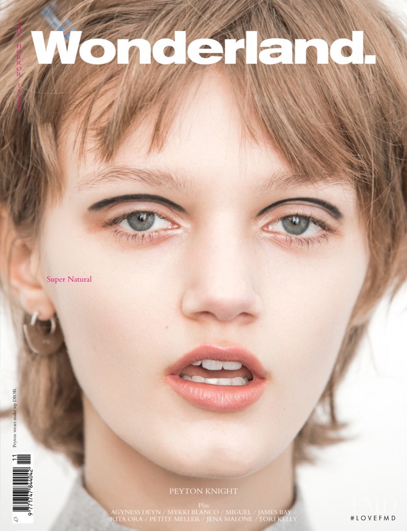 Peyton Knight featured on the Wonderland cover from November 2015