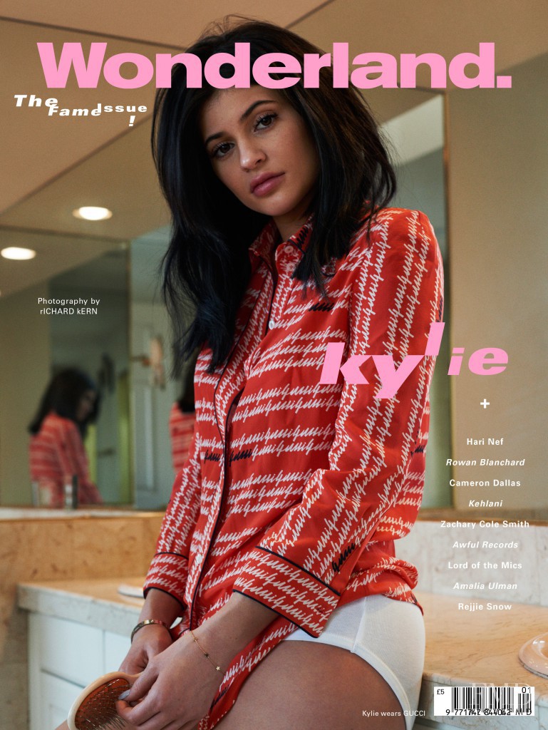 Kylie Jenner featured on the Wonderland cover from February 2016