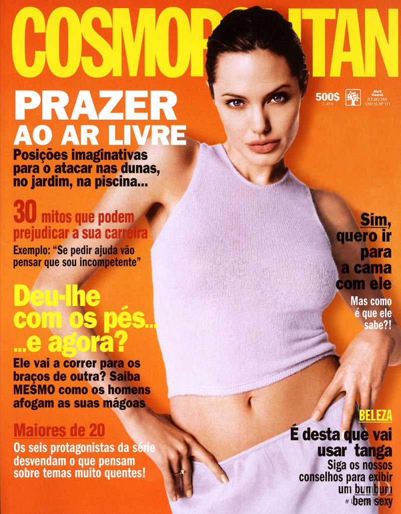 Angelina Jolie featured on the Cosmopolitan Argentina cover from July 2001