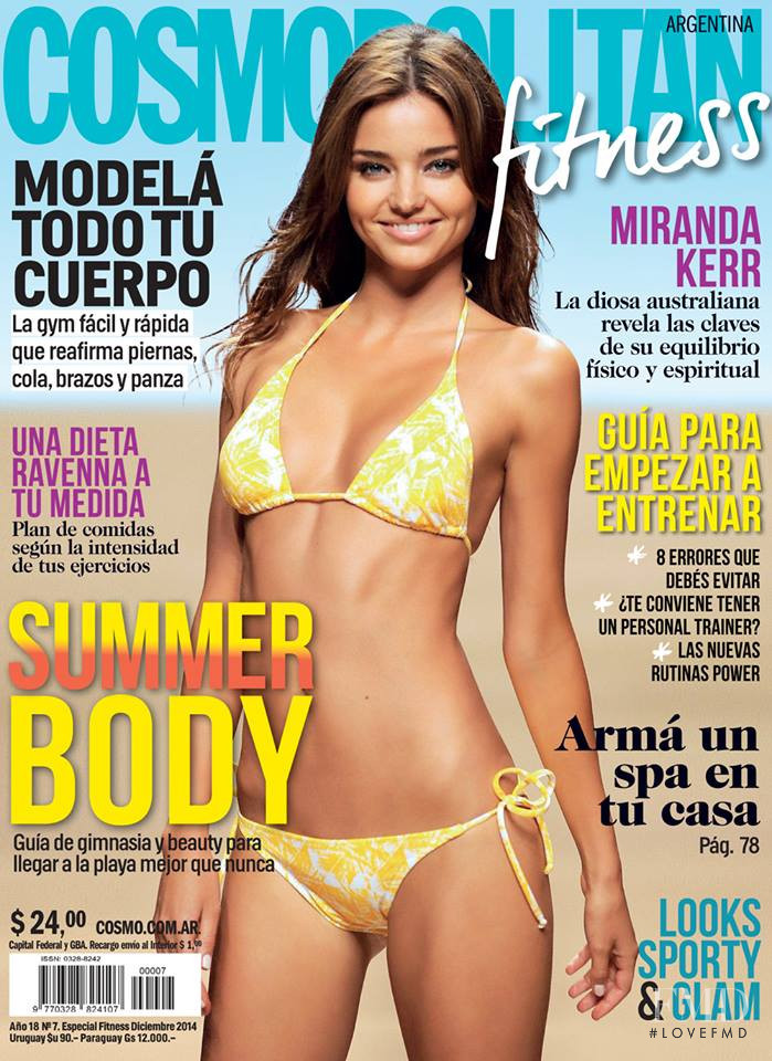 Miranda Kerr featured on the Cosmopolitan Argentina cover from December 2014