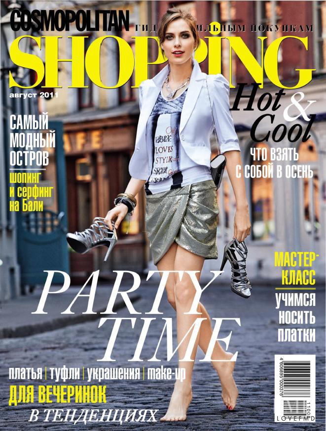 Mara Kampernova featured on the Cosmopolitan Shopping Russia cover from August 2011