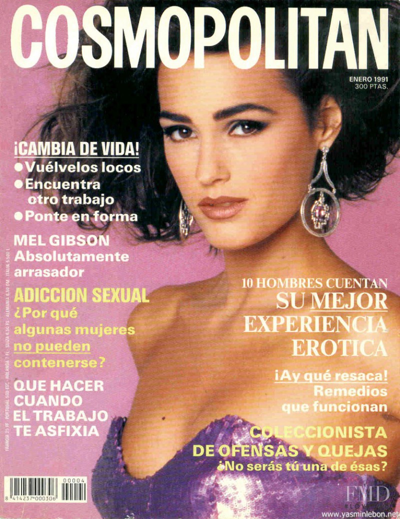Yasmin Le Bon featured on the Cosmopolitan Spain cover from January 1991