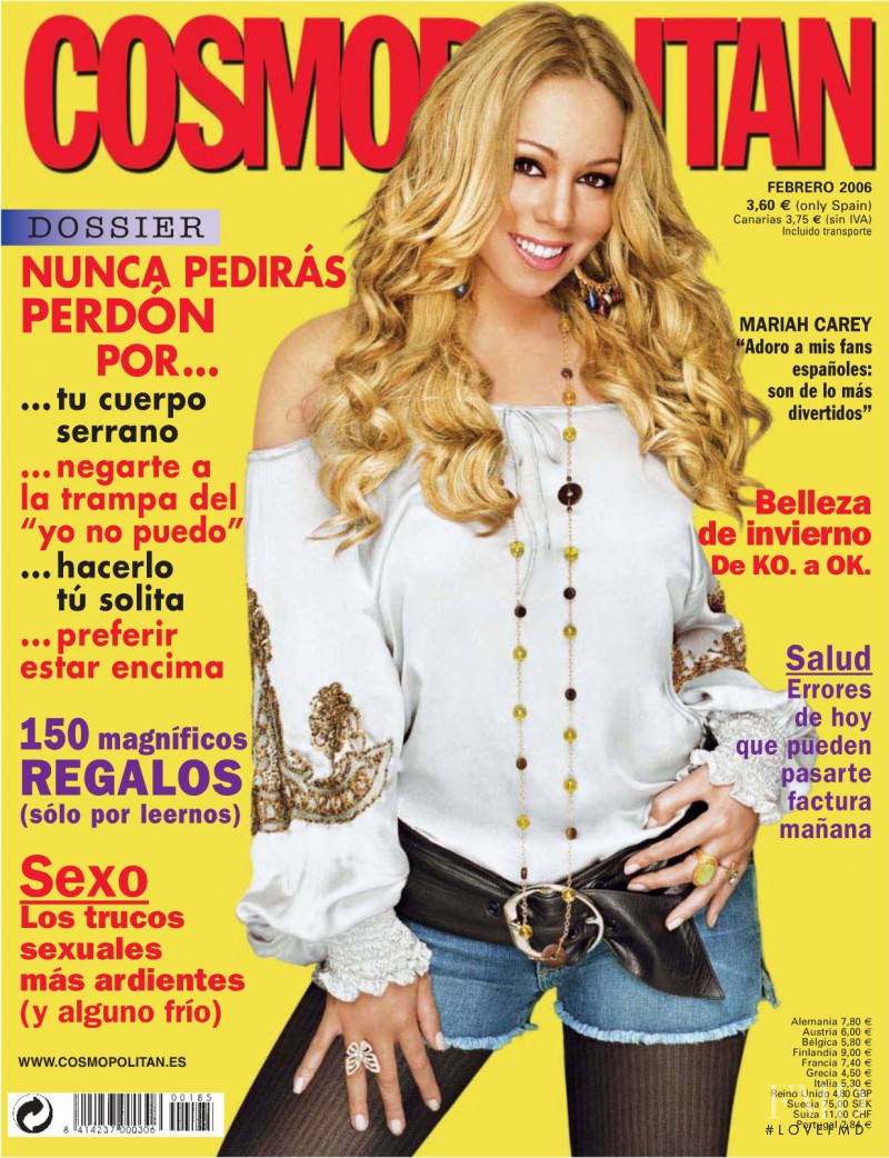 Mariah Carey featured on the Cosmopolitan Spain cover from February 2006