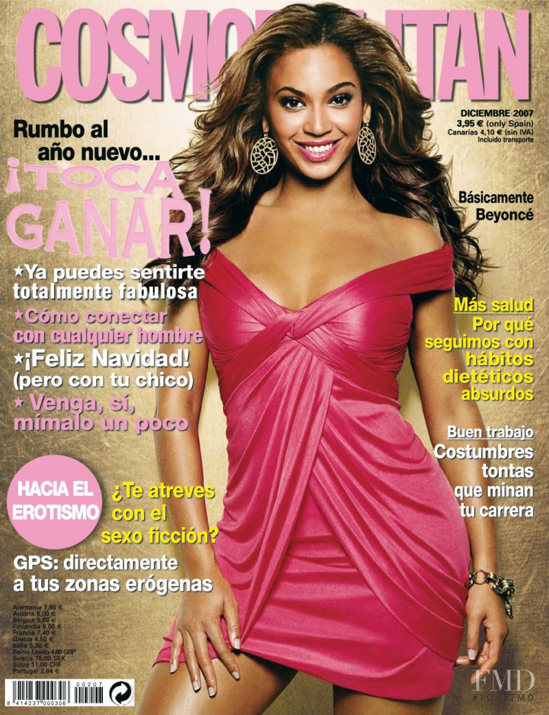 Beyoncé featured on the Cosmopolitan Spain cover from December 2007