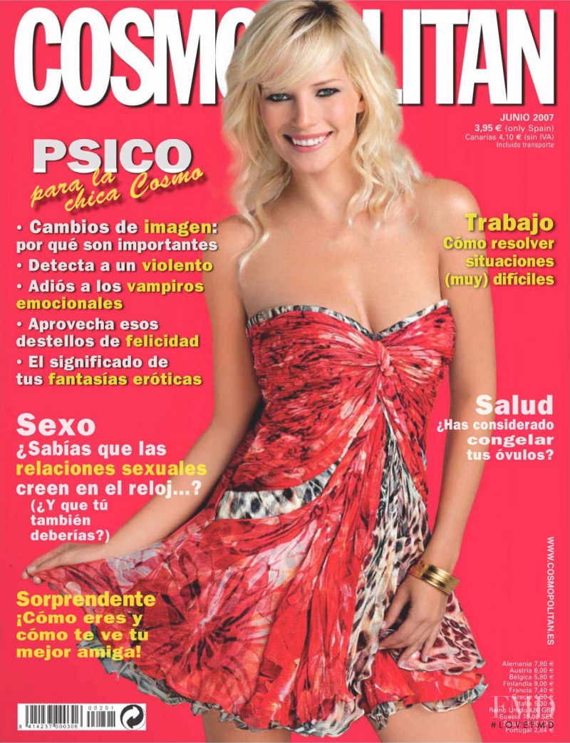 Jessica van der Steen featured on the Cosmopolitan Spain cover from June 2007
