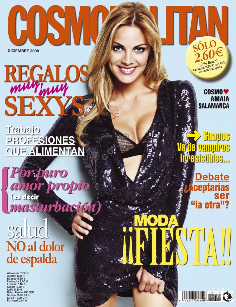 Amaia Salamanca featured on the Cosmopolitan Spain cover from December 2008