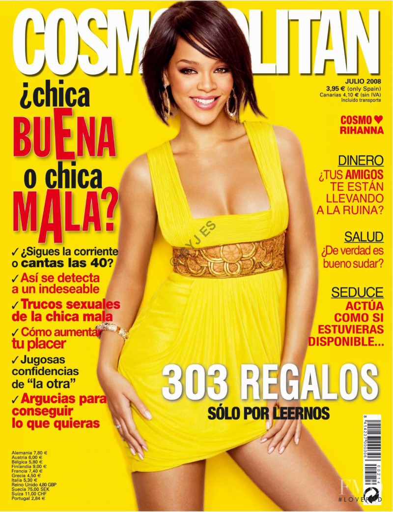 Rihanna featured on the Cosmopolitan Spain cover from July 2008