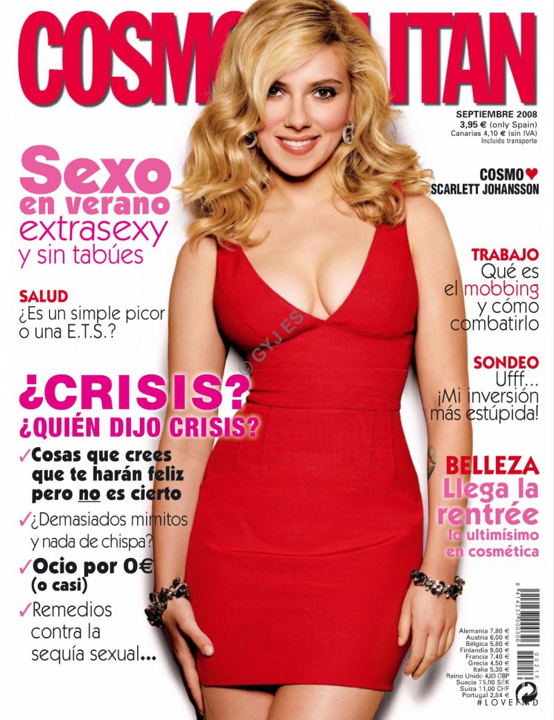Scarlett Johansson featured on the Cosmopolitan Spain cover from September 2008