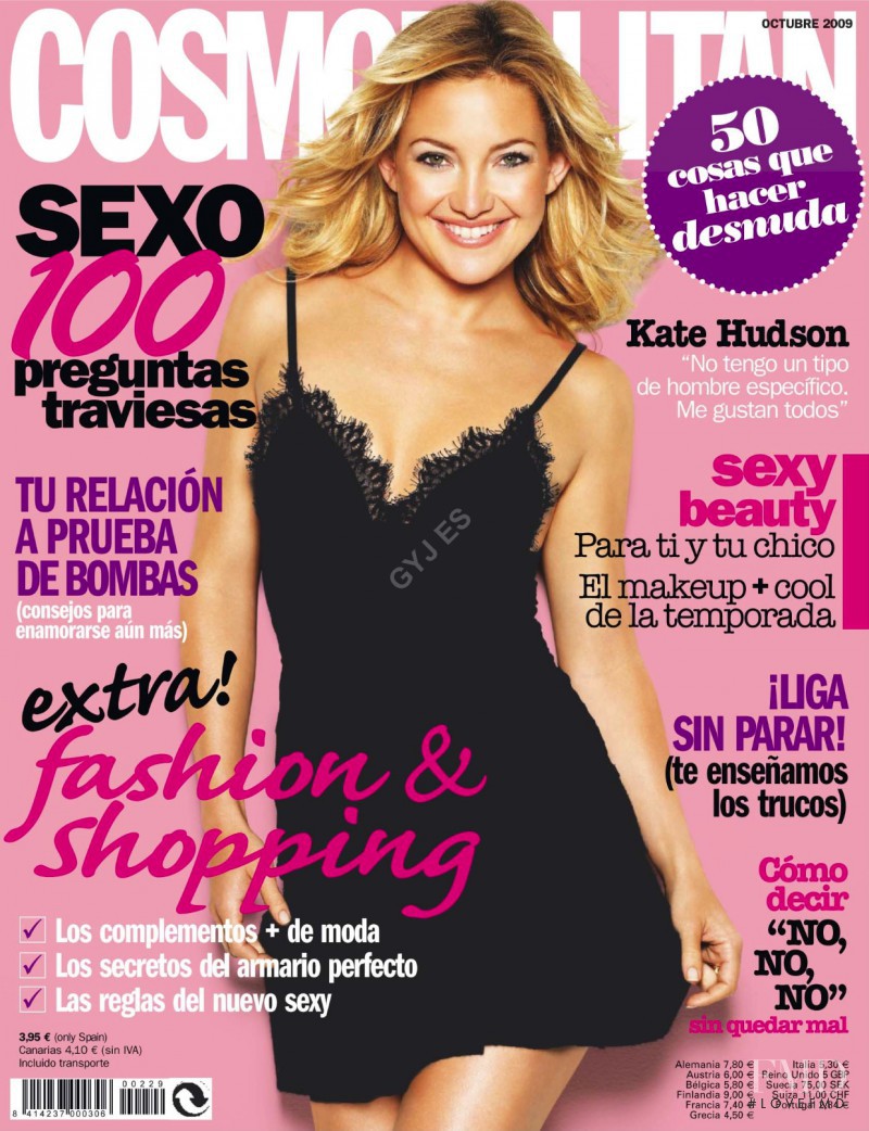 Kate Hudson featured on the Cosmopolitan Spain cover from October 2009