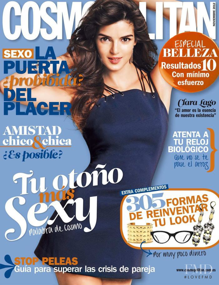 Clara Lago featured on the Cosmopolitan Spain cover from November 2012