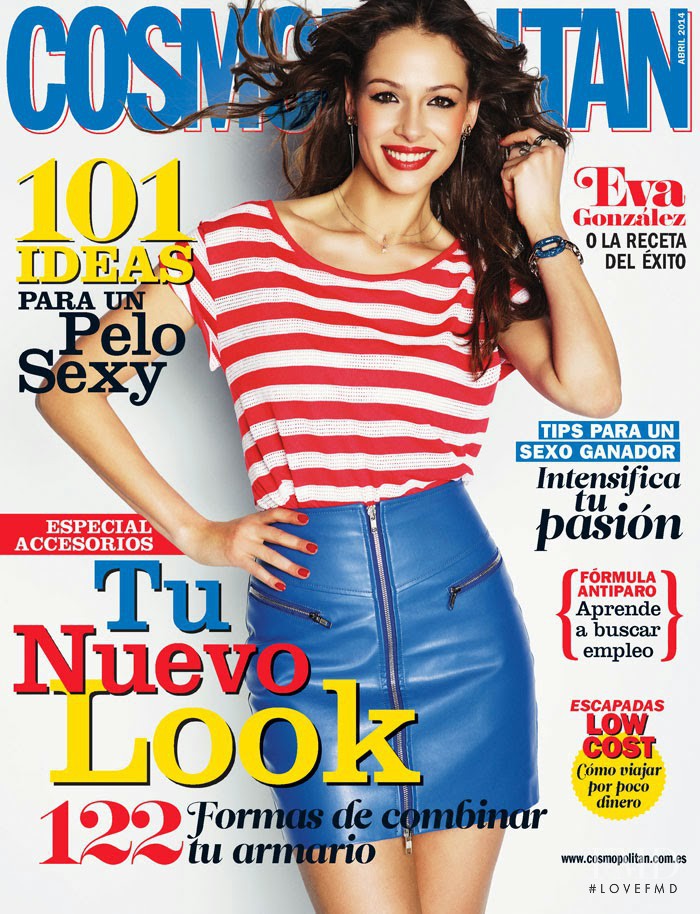 Eva Gonzalez featured on the Cosmopolitan Spain cover from April 2014