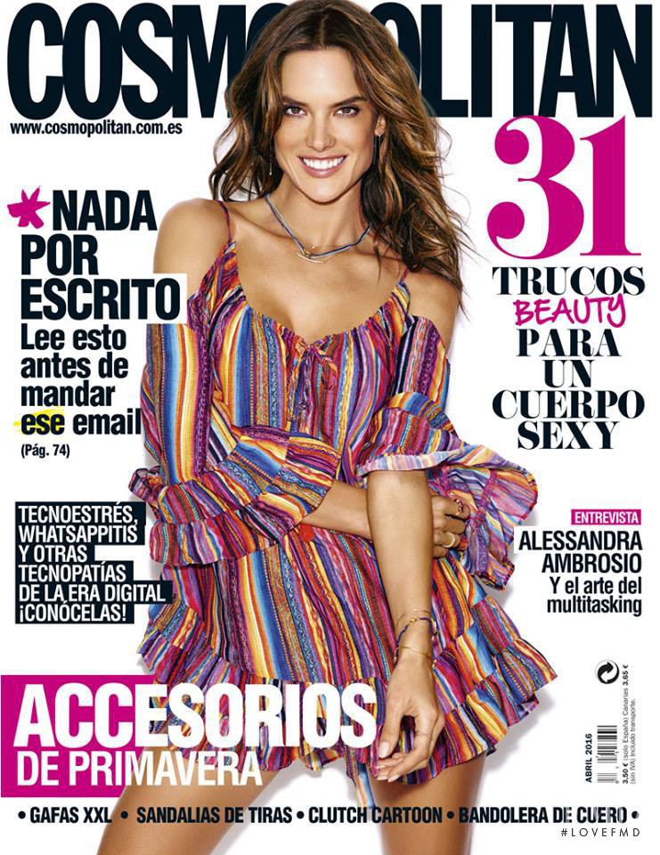 Alessandra Ambrosio featured on the Cosmopolitan Spain cover from April 2016