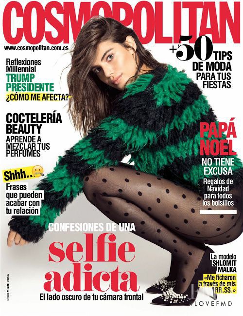 Shlomit Malka featured on the Cosmopolitan Spain cover from December 2016