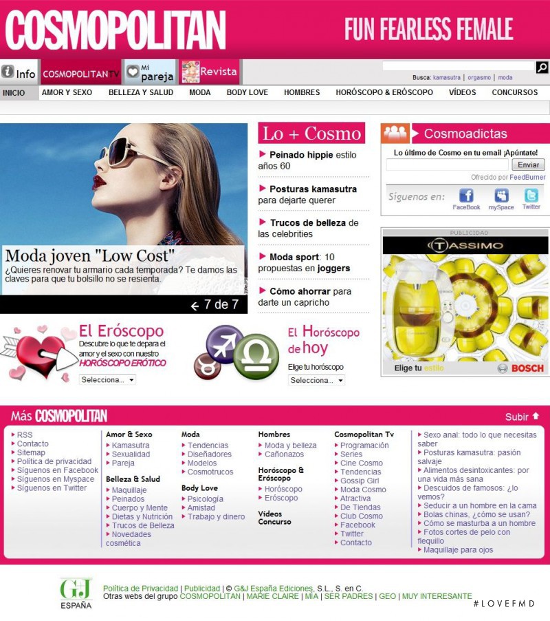  featured on the Cosmopolitan.com.es screen from April 2010