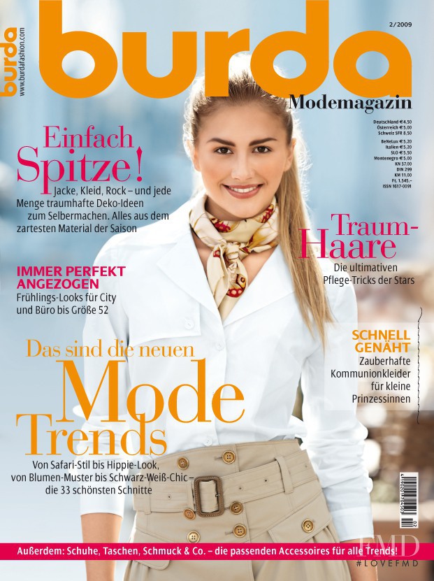  featured on the Burda Modemagazine cover from February 2009