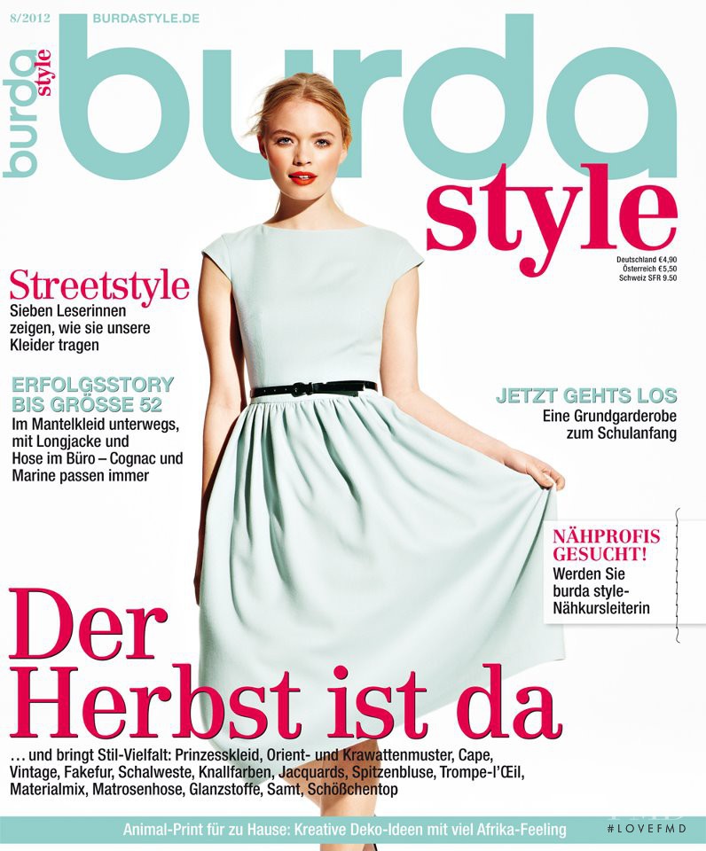 Sophie Reiser featured on the Burda Style cover from August 2012