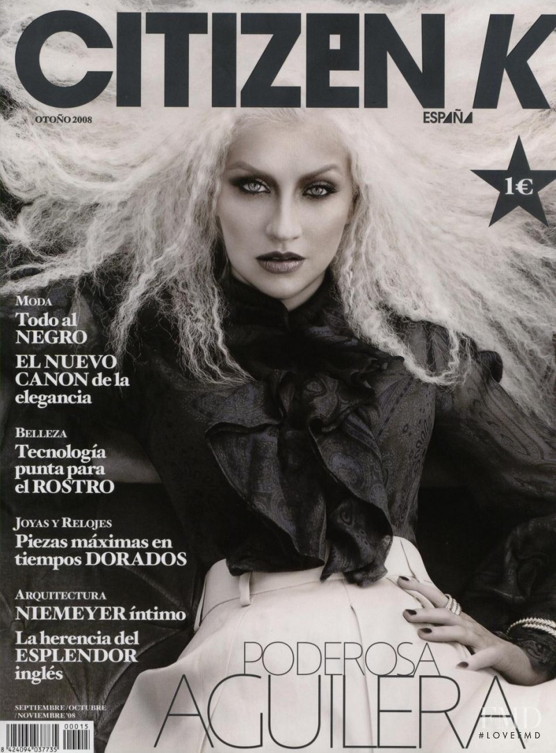 Christina Aguilera featured on the Citizen K Spain cover from August 2008